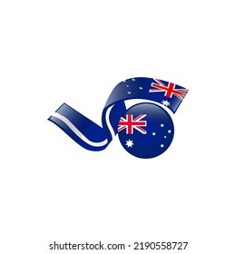 Bandera de Australia redonda con elemento de cinta