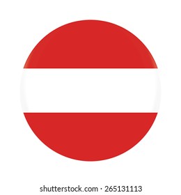 Round austria flag vector icon isolated, austria flag button