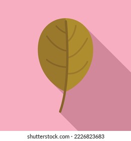 Round autumn leaf icon flat vector. Tree foliage. Red plant