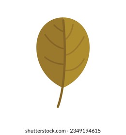 Round autumn leaf icon flat vector. Tree foliage. Red plant isolated
