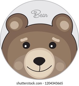 Round avatar with a cute funny bear