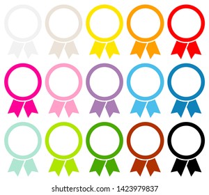 Round Award Badges Frames Graphic Color Set