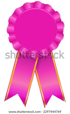 Round award with pink ribbons (cut out)