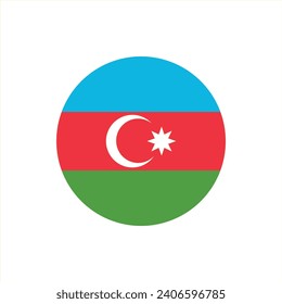 Round Azerbaijan flag emblem vector illustration
