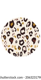 Round background with animal skin Leopard spots. vector design for Highlights for stories. Abstract trendy print safari in africa cover