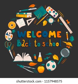 Round background back to school