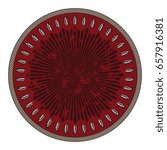 Round background in a circle of bullets and rope, isolated on white, vector illustration