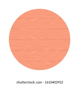 Round background made of horizontal wooden boards. Vector isolated illustration.