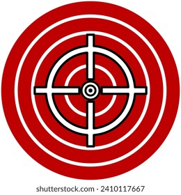 round background red white black color, round circle target