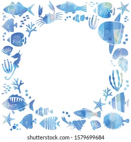 round background with sea creature