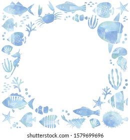 round background with sea creature