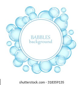 
Round background with shiny soap bubbles and space for text