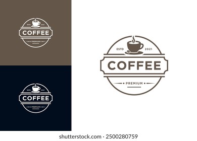 Round badge coffee shop logo design