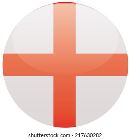 a round badge with the england flag on a white background