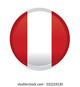 A round badge with the flag of peru on a white background