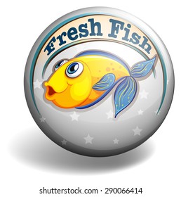 Rundzeichen mit frischem Fischdesign