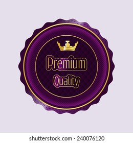 Round badge with the inscription premium quality