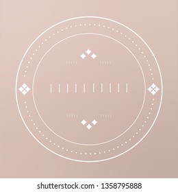 Round badge on pink background vector