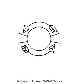 Contorno de insignia redondo con flechas circulares