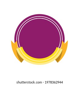 round badge ribbon isolated icon