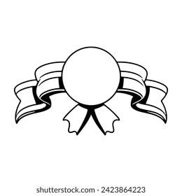 Round badge with ribbons design vector illustration