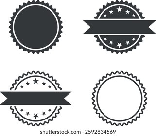 Round Badge Shape, Circle Vintage Style Seal, Award Vector.