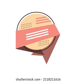 round badge template icon flat