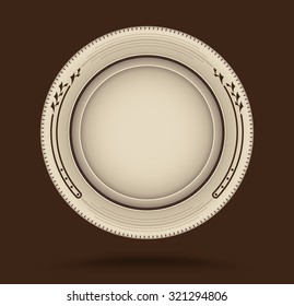 Round badge template and wheat element. vector illustration.