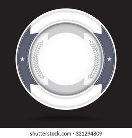 Round badge template and wheat element. vector illustration.