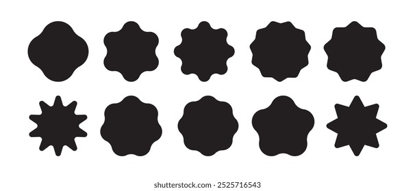 Round Badge or Zigzag Circle Frame Element Isolated on White Background