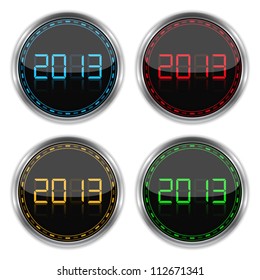 Round badges with number 2013, vector eps10 illustration