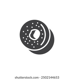 Round bagel with a hole in the center vector icon. filled flat sign for mobile concept and web design. Bagel glyph icon. Symbol, logo illustration. Vector graphics