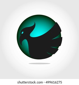 Round Ball Bird Logo