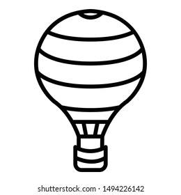 Round balloon icon. Outline round balloon vector icon for web design isolated on white background