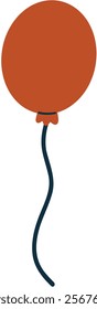Round Balloon with String Vector Illustration