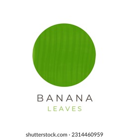 Round Banana Leaf Simple Illustration Logo