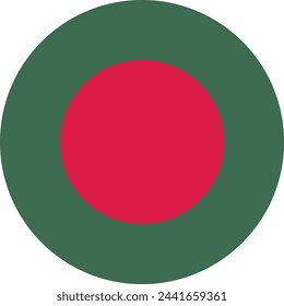 Bandera de Bangladesh redonda . Bandera de Bangladesh en círculo. Ilustración de vector