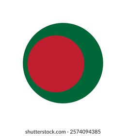 Round Bangladesh flag . Circle flag of Bangladesh . Vector illustration