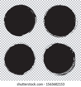  round banner - brush painted circle on transparent background