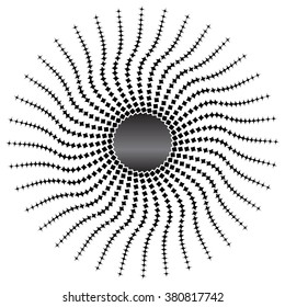 Round banner. Halftone dots circle.