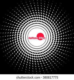 Round banner. Halftone dots circle.