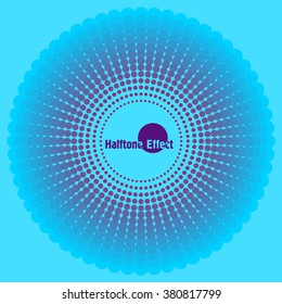 Round banner. Halftone dots circle.