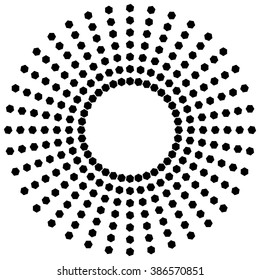 Round banner. Halftone dots circle.