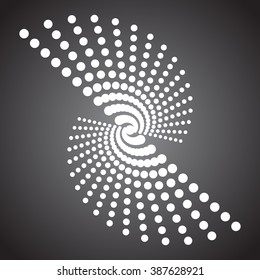 Round banner. Halftone dots circle.