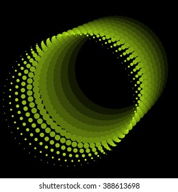 Round banner. Halftone dots circle.