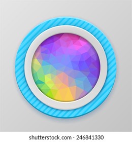 Round banner. Isolated on gray background. Geometric texture. With Space For Text. Vector illustration.