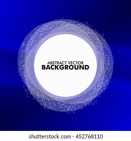Round banner on a blue background