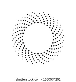 Round banner of pixels. Differing halftone ring.