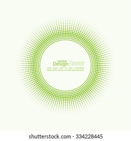 Round banner of pixels. Differing halftone ring. 