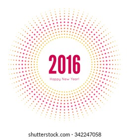 Round banner with rays. happy new year 2016. Decoration collection. frames, vintage labels